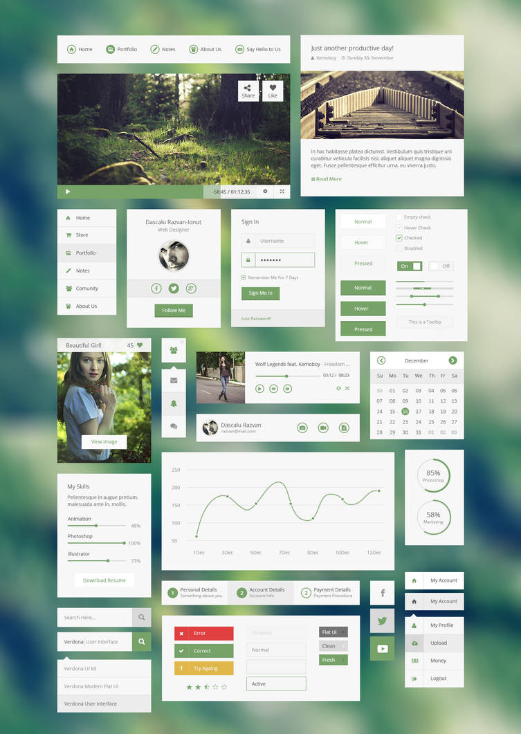 Very Basic Ui Screen Verdoan UI - Basic Flat Modern User Interface by kemoboydesign on ...