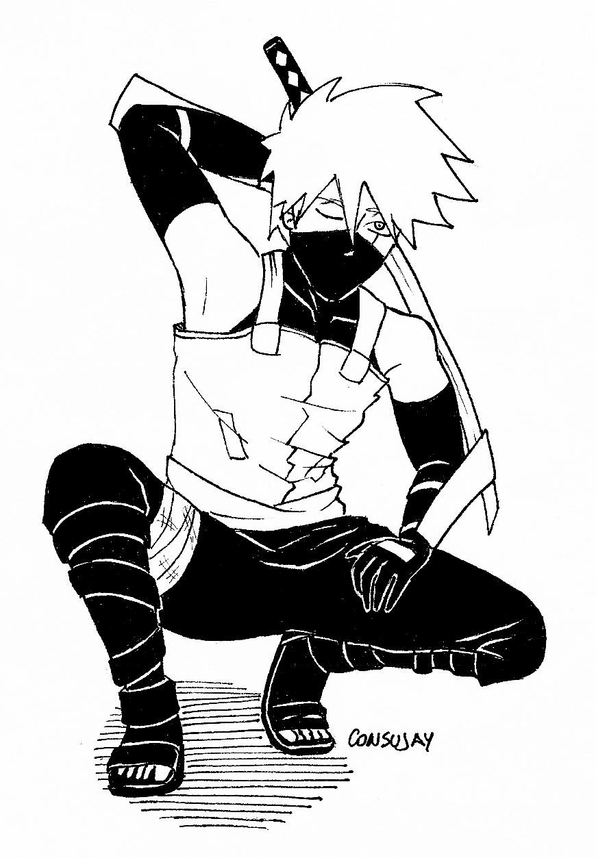 Como Desenhar o Kakashi Anbu 