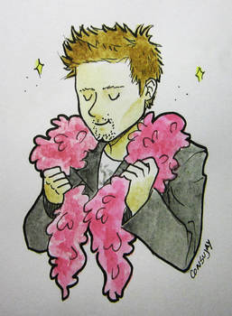 Matt y boa de plumas