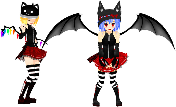 .: Neko Girls Flandre x Remilia :.