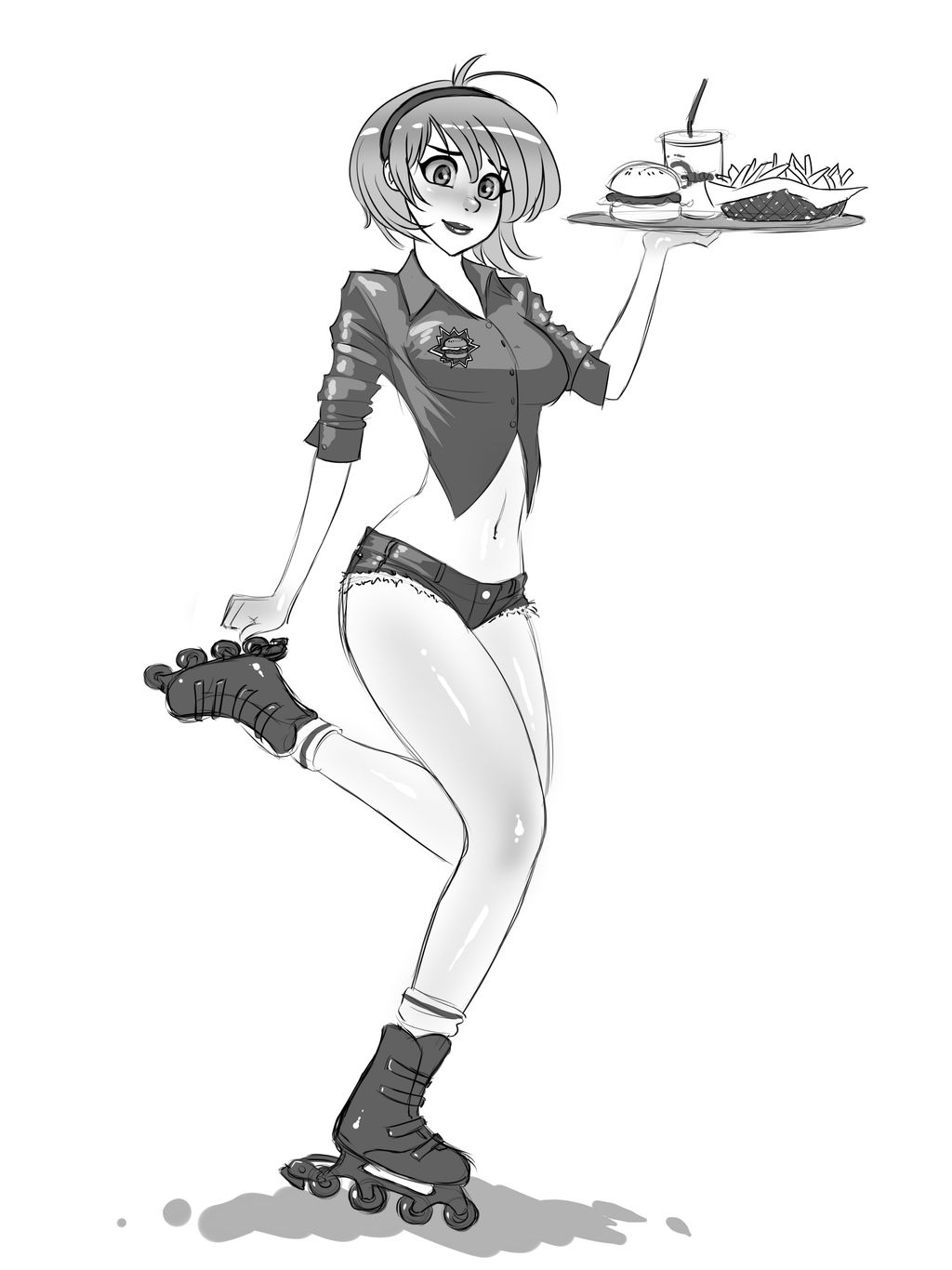 Roller Waitress Sketch