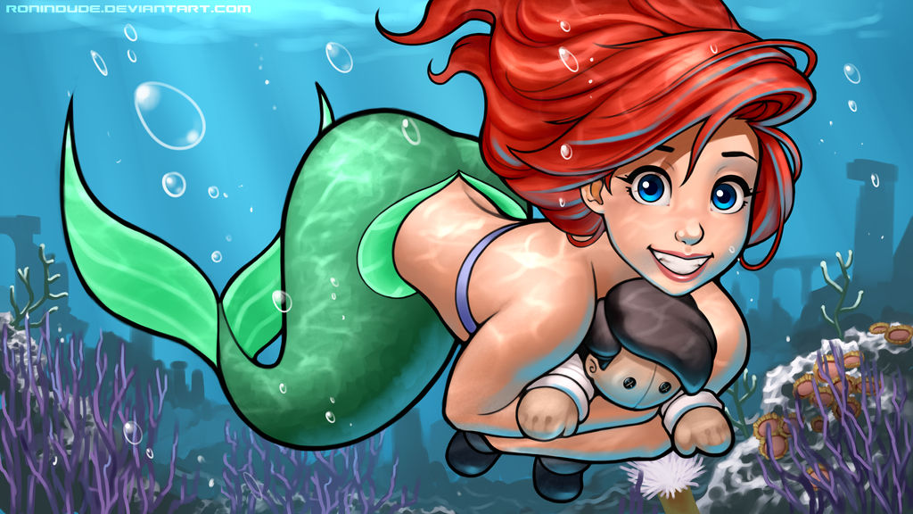 Commission - Plushy Snuggle - The Little Mermaid by RoninDude