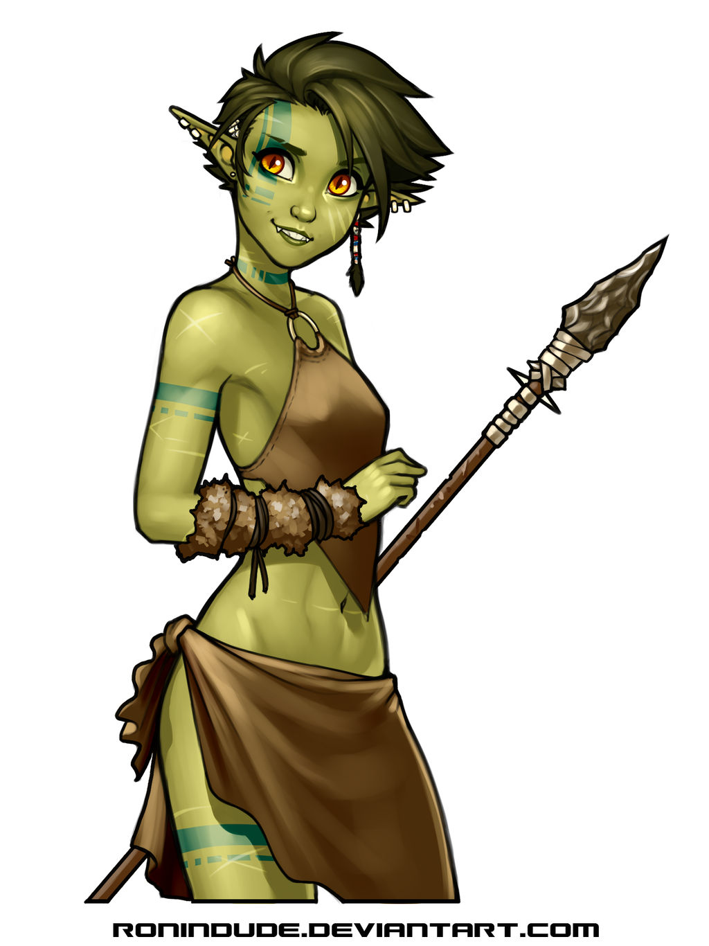 Daily Drawing 5-5-2016 Half-Orc Girl by RoninDude