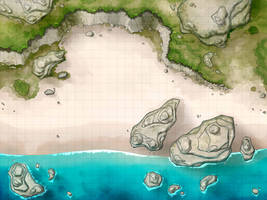 Battlemap - Beach with Cliffs