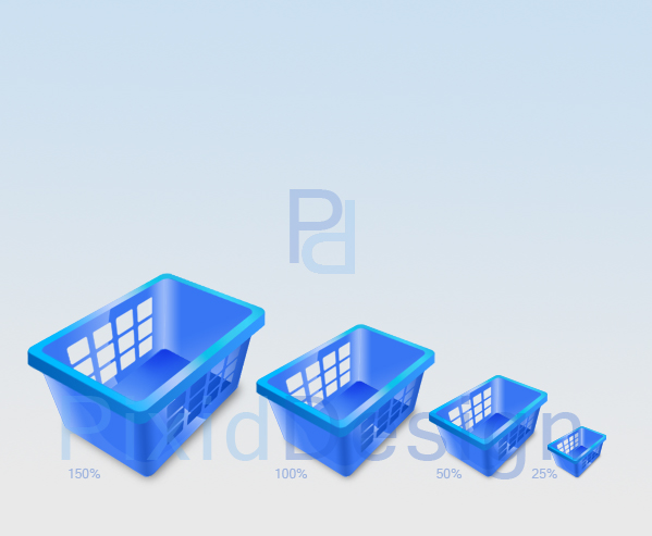 Shopping Basket Icons 3D