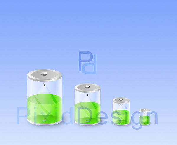 3D Battery Icons