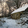 Irish barn in winter