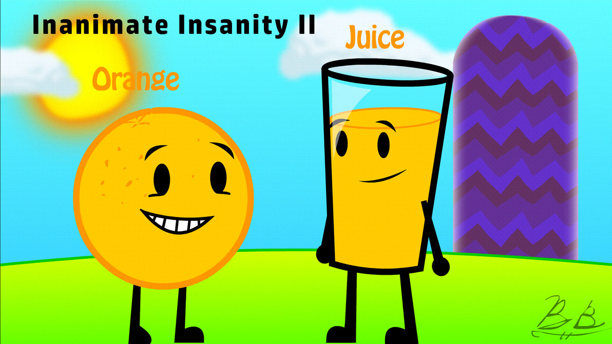 Orange Juice and Orange (Inanimate Insanity II) by BadgerBlaze on