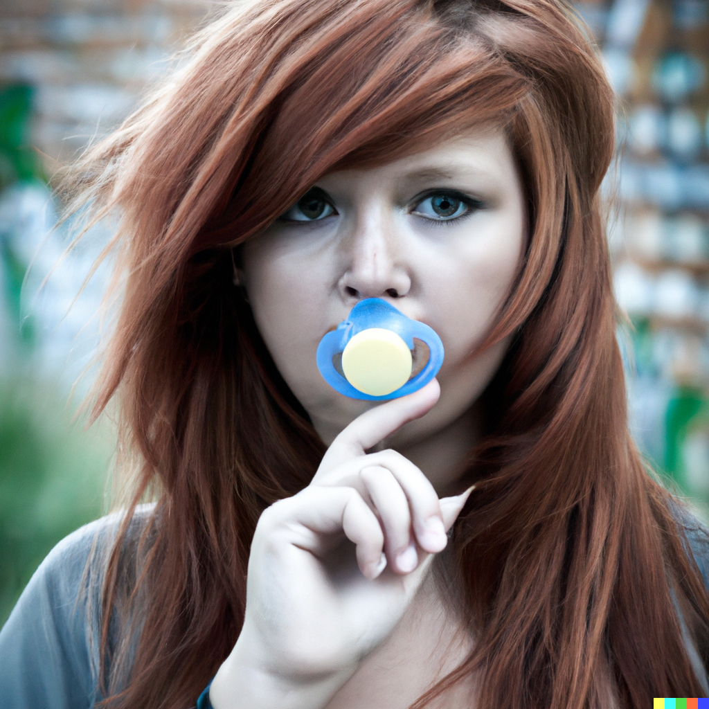 Pacifier Base Deviantart Redhead girl with pacifier 2 by DaddyOrionF on DeviantArt
