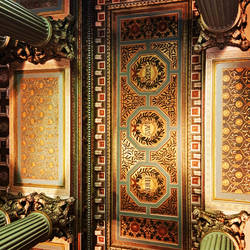 The ceiling of a private temple