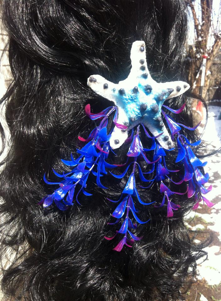 Silicone tri-colored mermaid hair clip