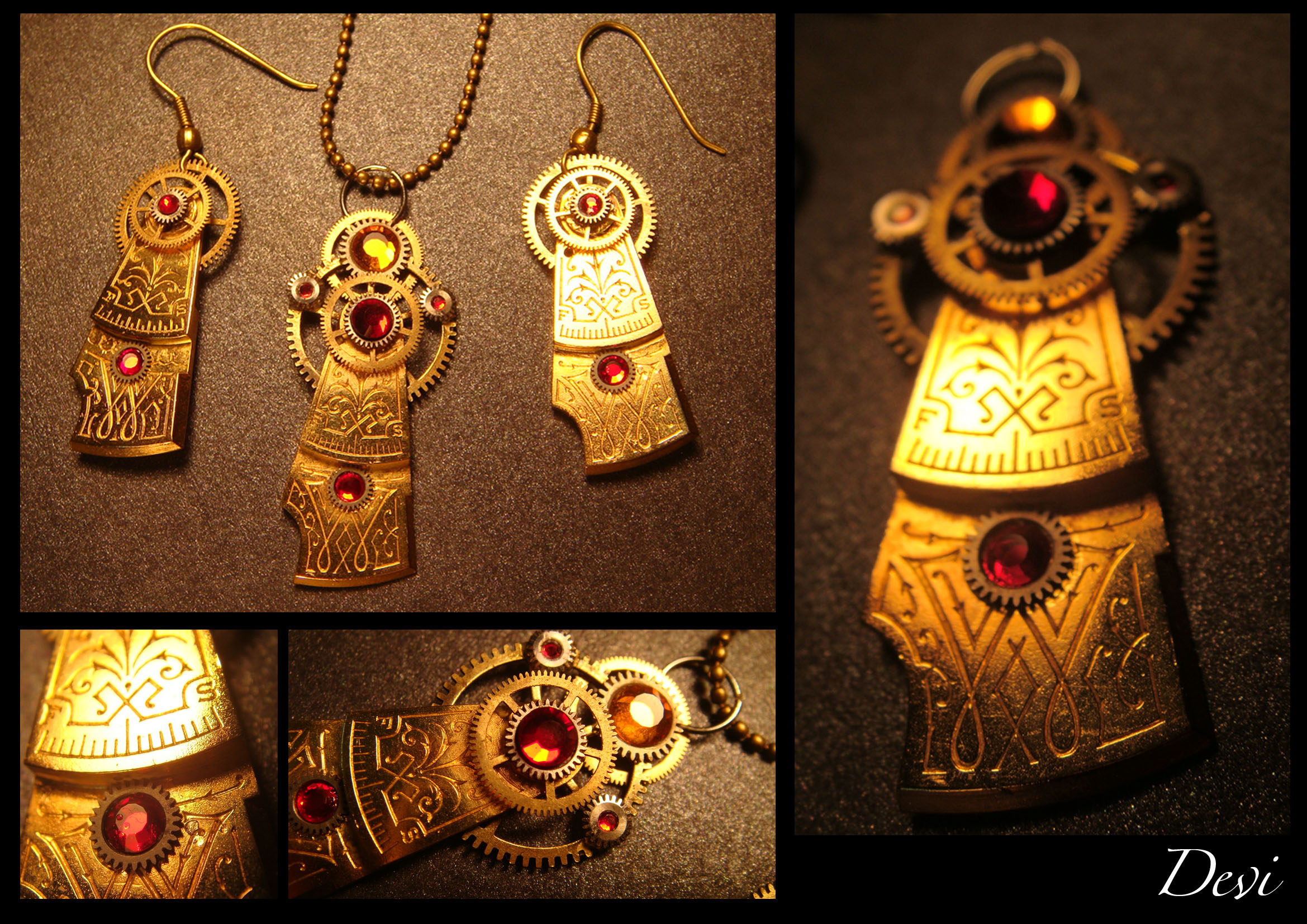 Steampunk Pendant set : Devi