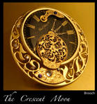 The Crescent Moon: Steampunk Brooch by azazel-is-burning