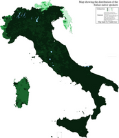 Diffusion of the italian language map