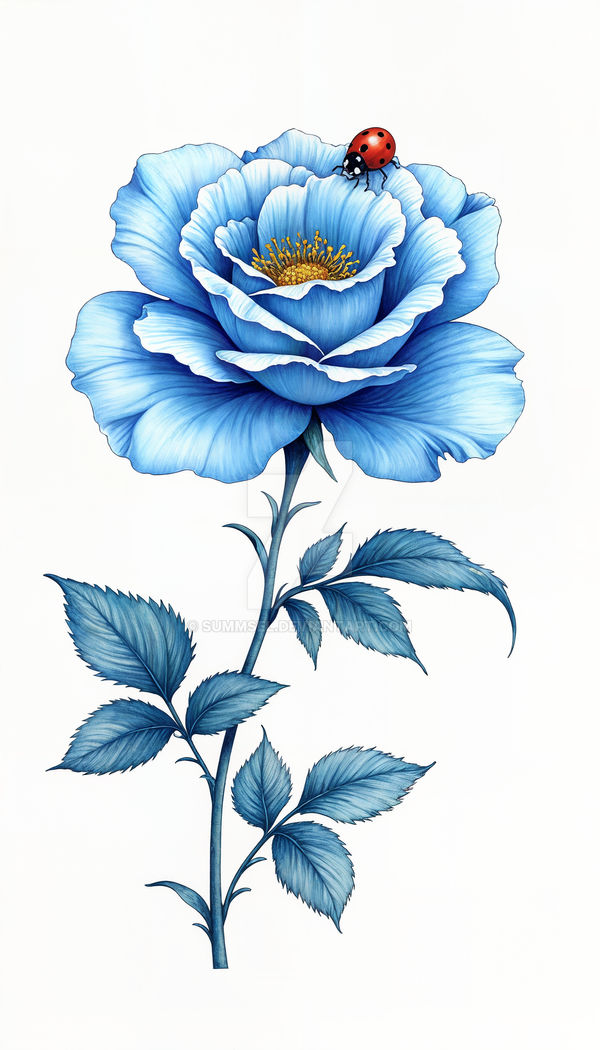 Blue Roses Drawn Blue Rose Drawing 001 by Summsel on DeviantArt