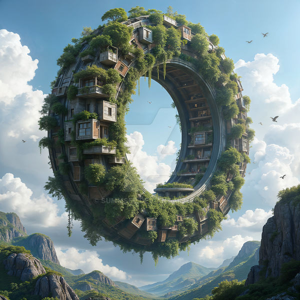 Floating Ring Building 001 by Summsel on DeviantArt