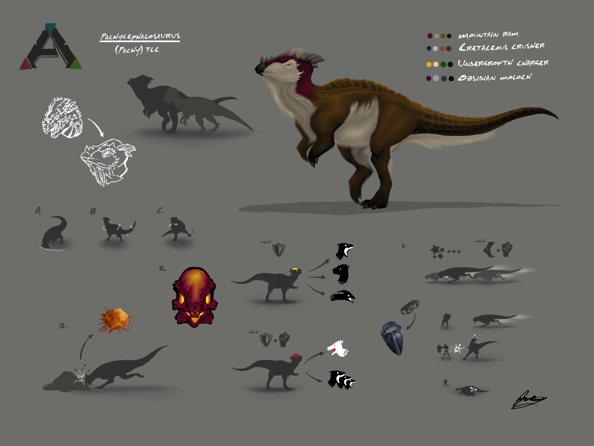 ARK TLCs - Pachycephalosaurus by DjayMasi on DeviantArt