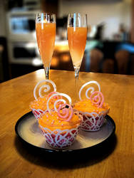 Pink Champagne Mimosa Cupcakes