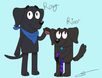 River and Roxy bluey characters