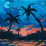 Tropical sunset 20x20 cm