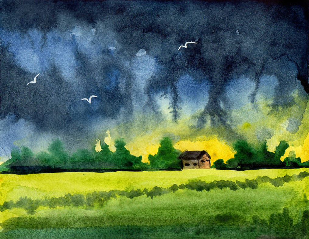 Dark Sky While Raining Drawing Rainy sky by Rikkimaru129 on DeviantArt