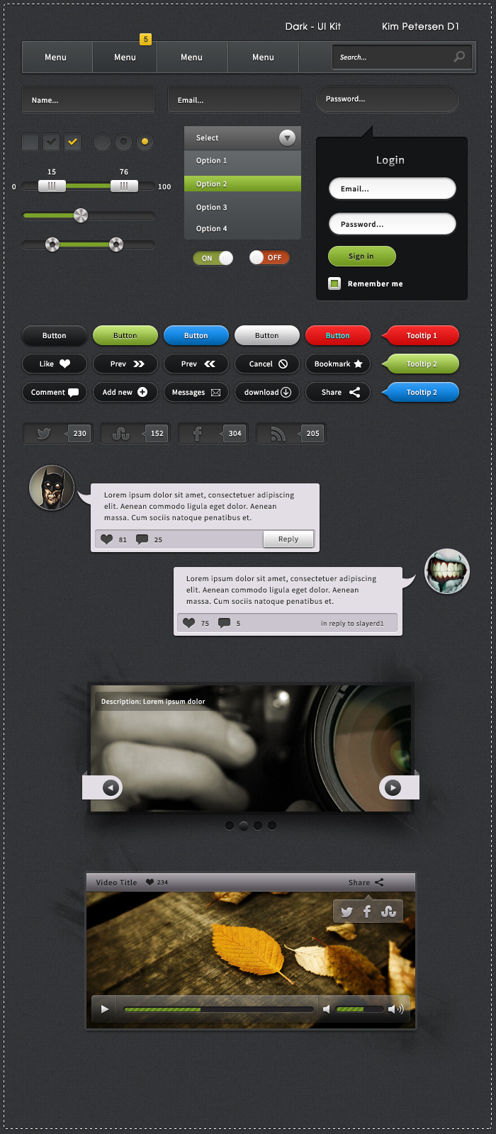 Dark - UI Kit by slayerD1