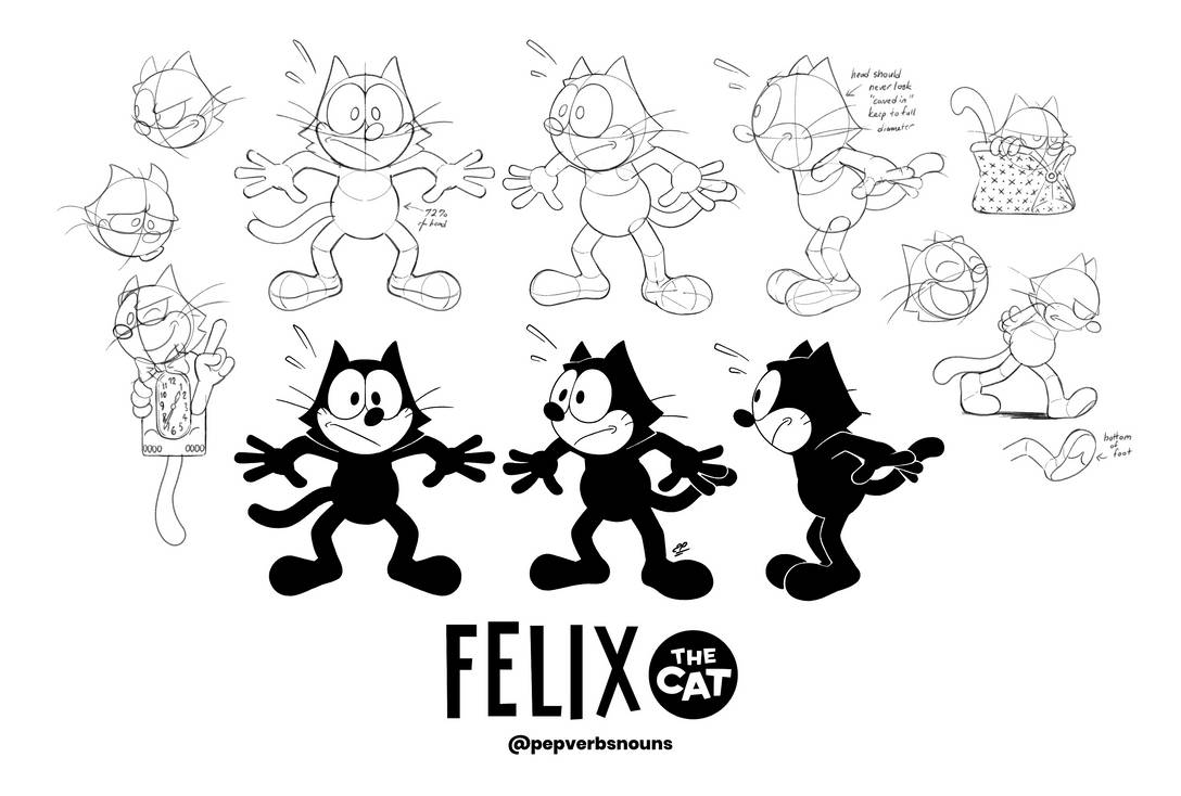 Felix the Cat Model Sheet by PepVerbsNouns on DeviantArt