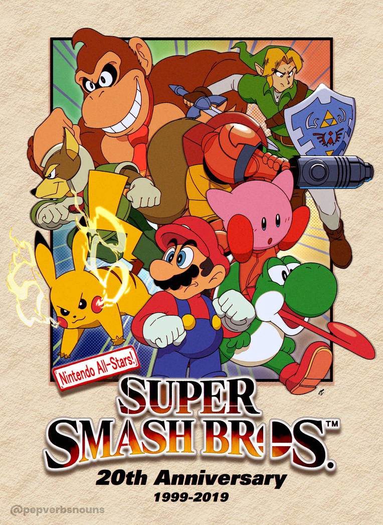 Super Smash Bros. 20th Anniversary Fan Poster