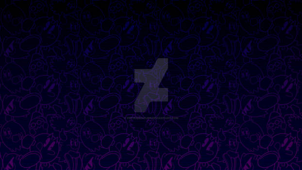 Pac-Man Arrangement Wallpaper, Purple