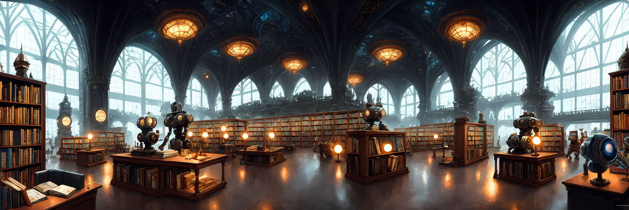Library Cyborg Robot's library 4 by manystoriesnotime on DeviantArt