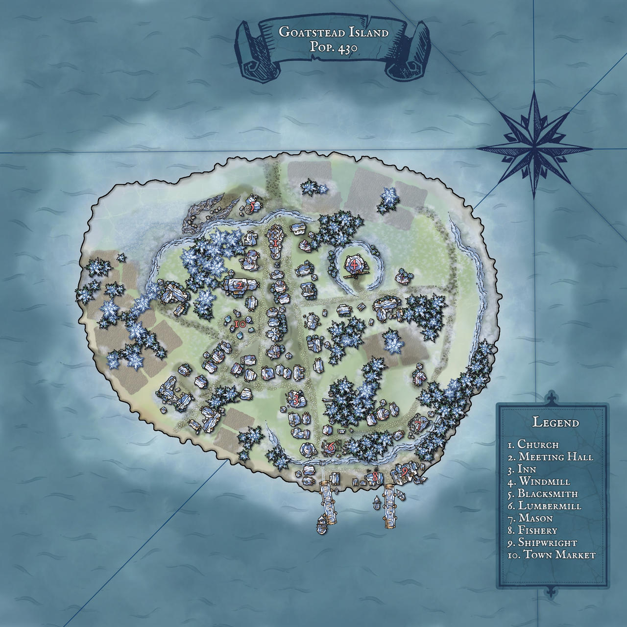 Goatsy Map Goatstead Island, Pop. 403 by manystoriesnotime on DeviantArt
