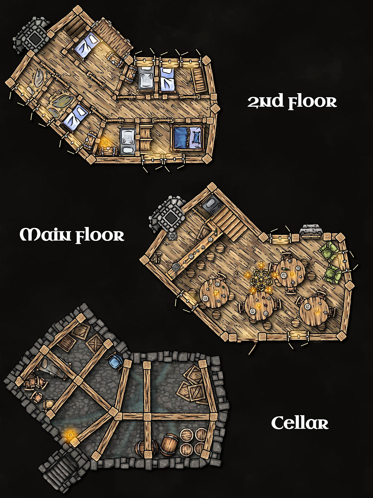 The Inn's insides - Battlemap by manystoriesnotime on DeviantArt