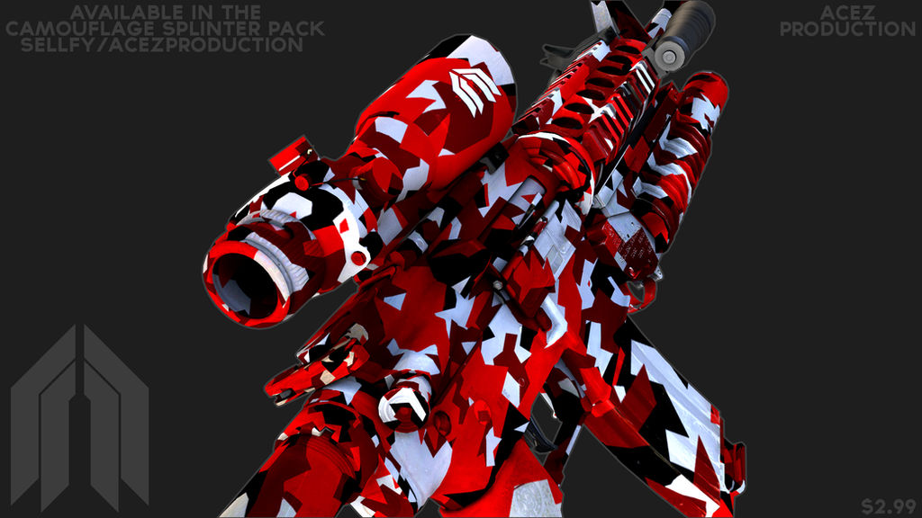 M4A1 Red Splinter Camouflage Texture Design by AcezProduction on DeviantArt