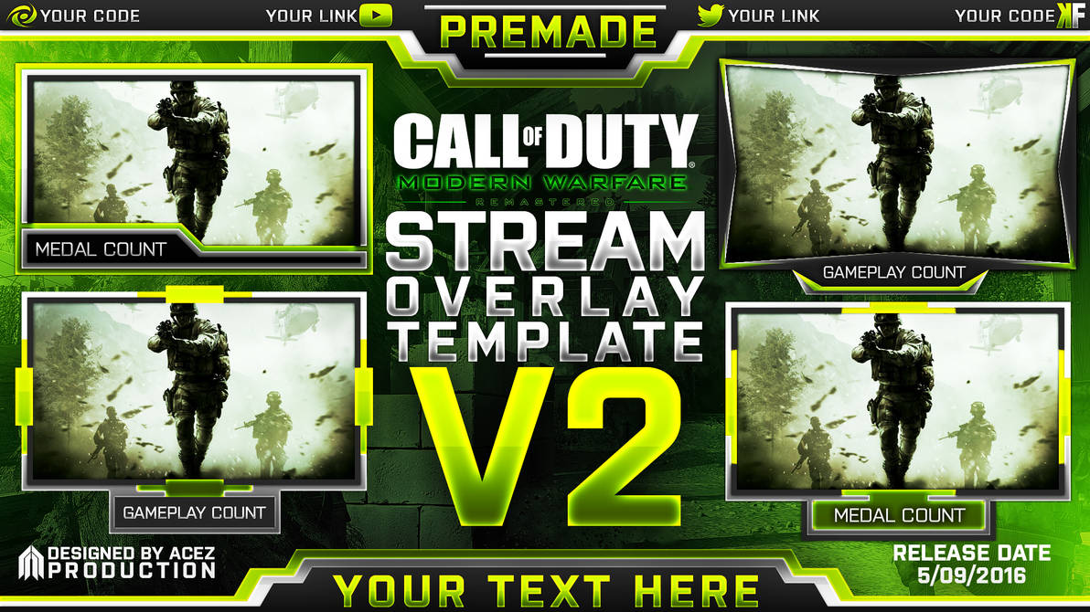 Stream Overlay Template Pack V2 - Modern Warfare by AcezProduction on ...