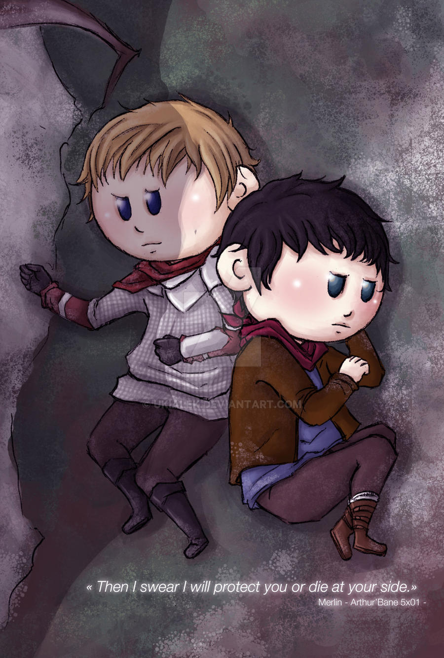 Merlin Arthur Fan Art Drawing Merlin And Arthur Bbc Fan Art By Edooner