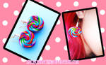 Rainbow Lollipop Earrings by Psycho--Princess