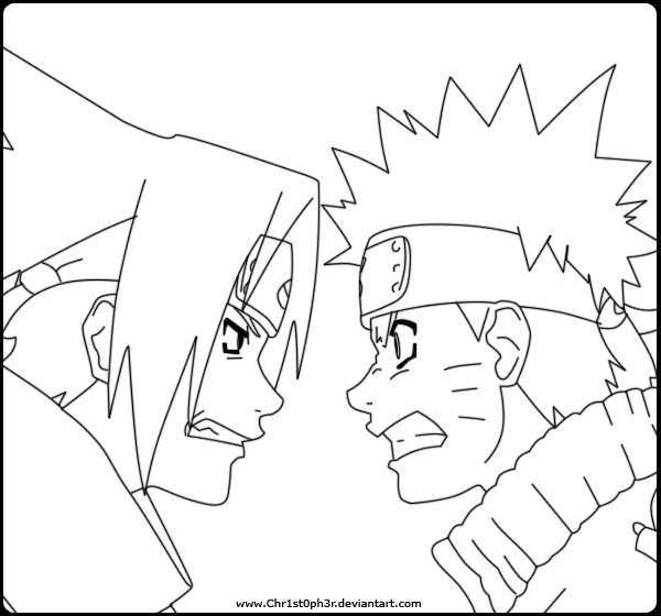 Sasuke e Naruto para colorir - Imprimir Desenhos