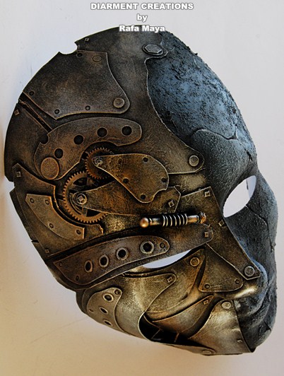 Steampunk Metal Stone Full Mask by Diarment