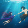 Underwater - Kaede x Inosuke - oc x canon