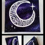 Galaxy Moon Canvas Painting