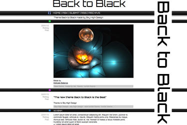 Tumblr theme Back to black