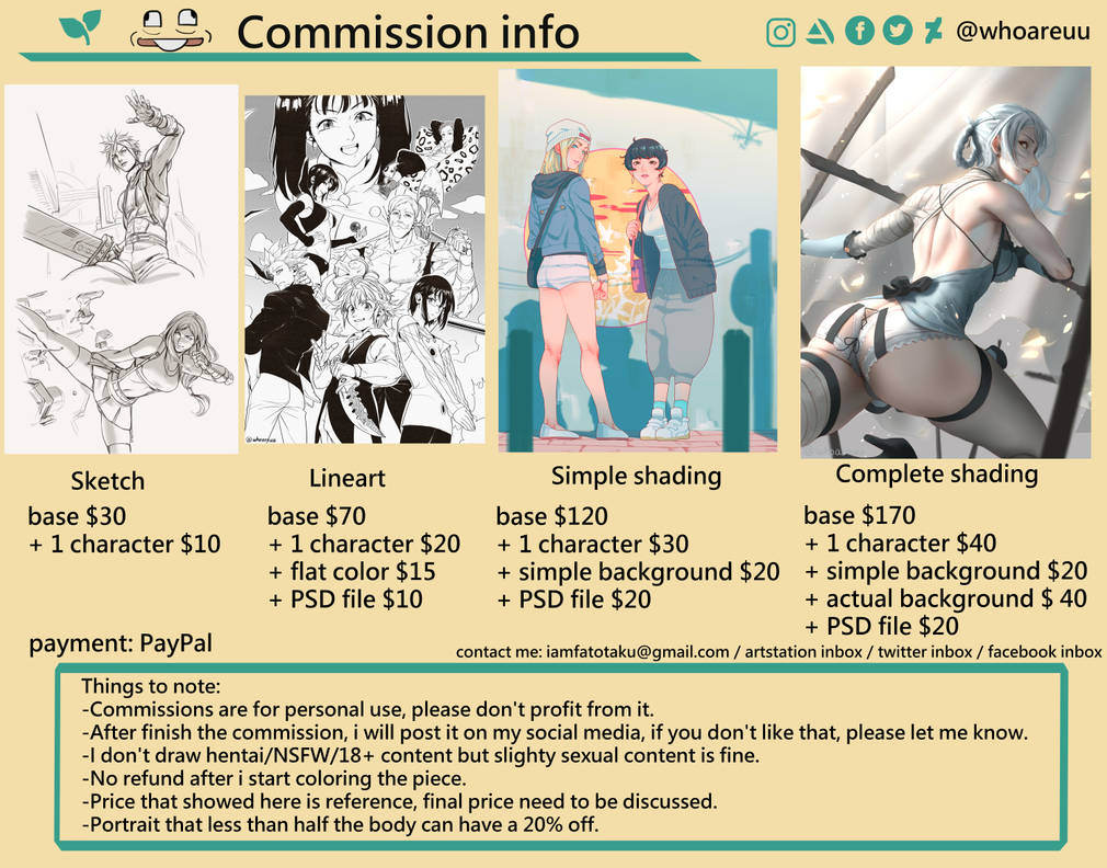 My commission sheet (*15/05/2021 updated)