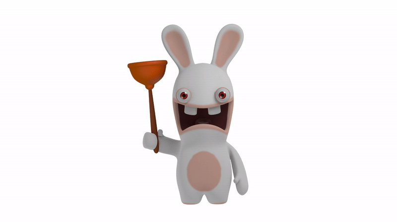 Rabbid with plunger 3d model turntable animation by ilPocket on DeviantArt