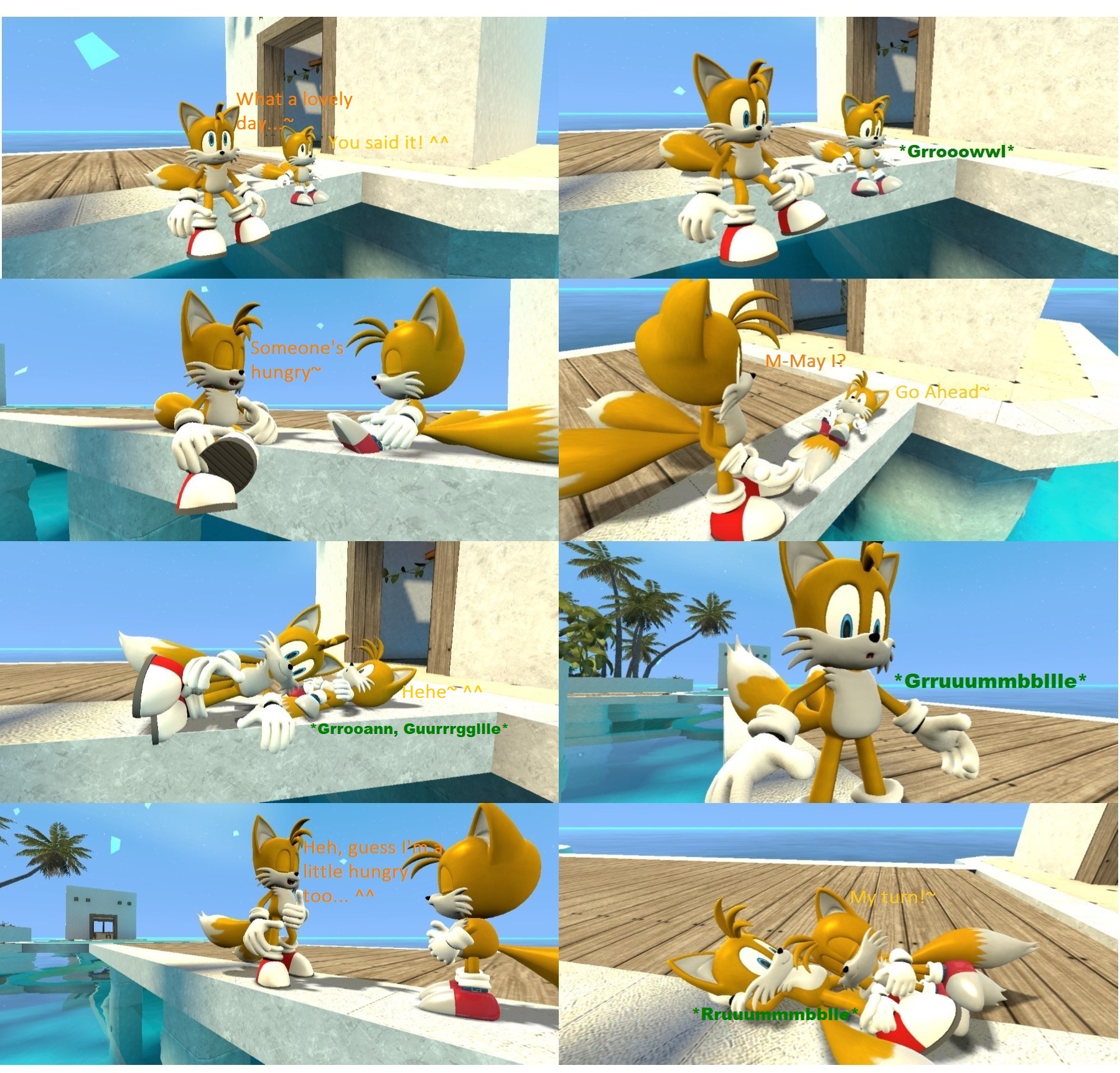 Tails Ate Starved Eggman by MillerTheCockroach on DeviantArt