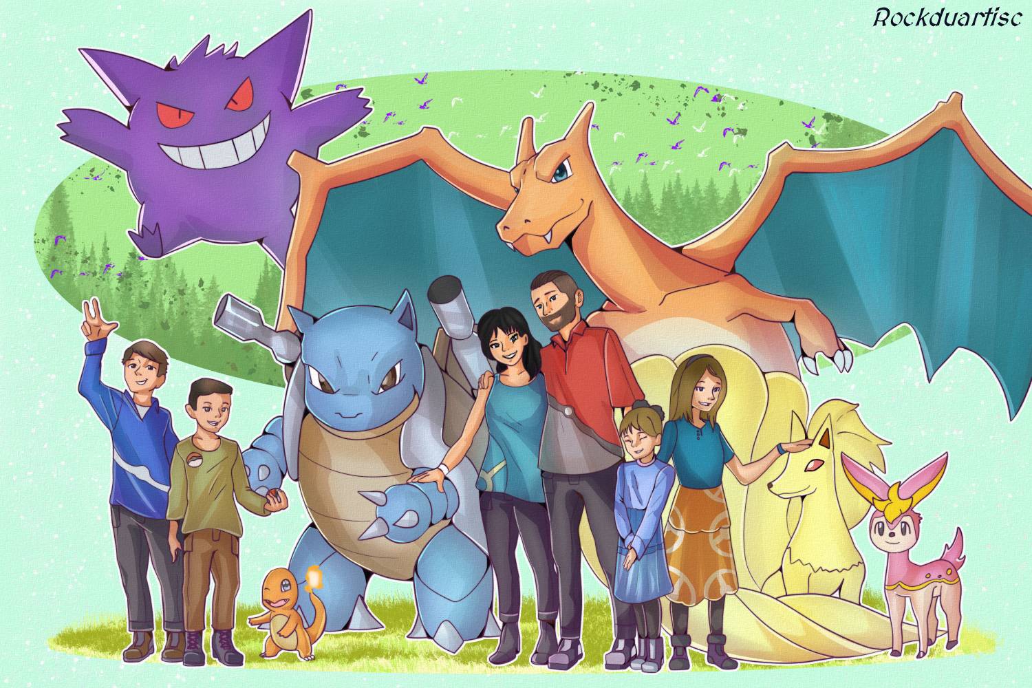 Pokemon family commission by Rockduartisc on DeviantArt