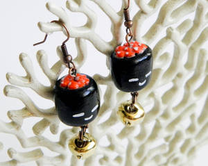 Ikura (Salmon Roe) Sushi Earrings