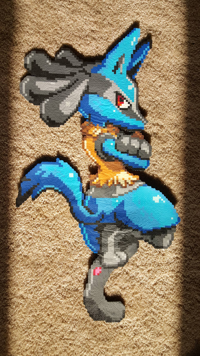 Lucario Perler Beads by damangood on DeviantArt