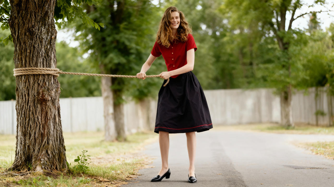 Smiling girl Pulling rope 586 by a42u on DeviantArt