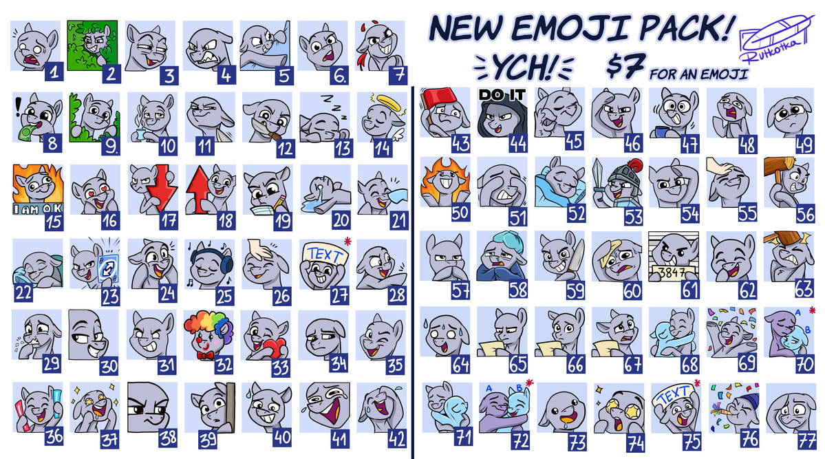 NEW EMOTE CATALOG! by Rutkotka on DeviantArt