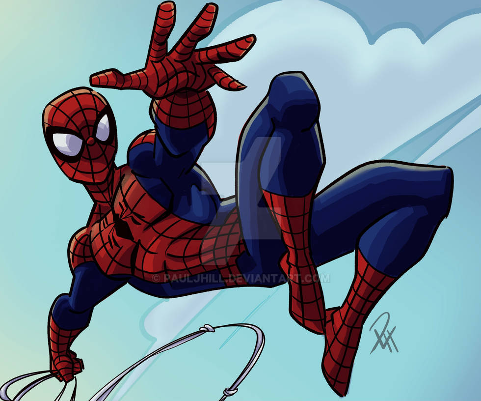 Spider Man Swinging By Pauljhill On DeviantArt spider-man-swinging-by-pauljhill-on-deviantart